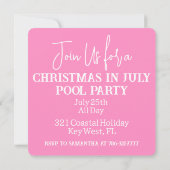 Kerstman kerstfeest in juli zomer zwembadfeestje (Achterkant)