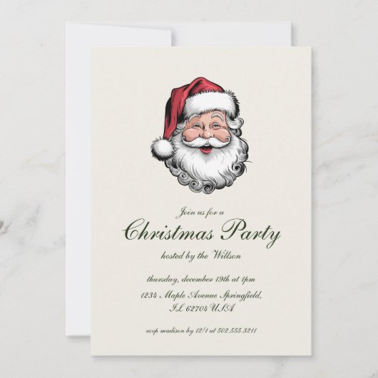 Kerstman Kerstfeest Kaart (Voorkant)