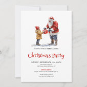 Kerstman Kerstfeest Uitnodiging voor Kinderen - Be (Voorkant)
