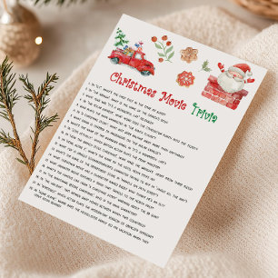 Kerstman Kerstfilm Trivia Spel Feestdagenkaart