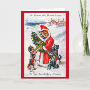 Kerstman Kerstkat, Louis Wain Kaart