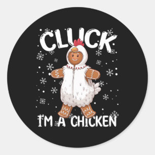 Kerstman Kerstkoek Kip Kerstmis Grappig  Ronde Sticker