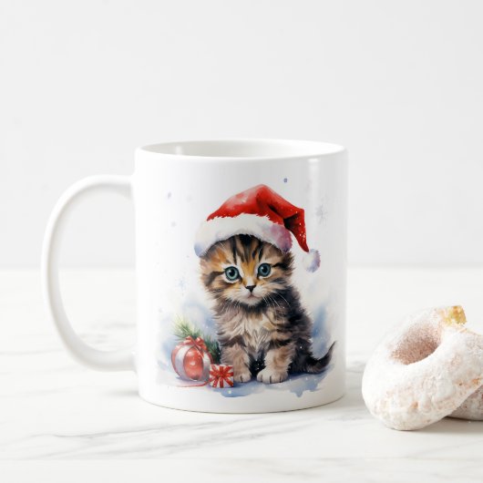 Kerstman Kerstkoffie mok (Met donut)
