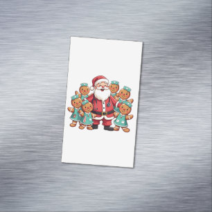 Kerstman Kerstkrans Kerstverpleegsters  Magnetisch Visitekaartje