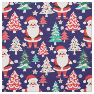 Kerstman kerstlandschap patroon stof
