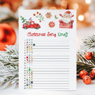 Kerstman Kerstliedje Emoji Spel Feestdagenkaart