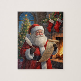 Kerstman Kerstlijst Openhaard Scene Legpuzzel