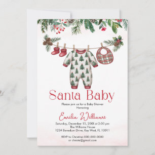 Kerstman Kerstman Baby Boy baby shower Uitnodiging