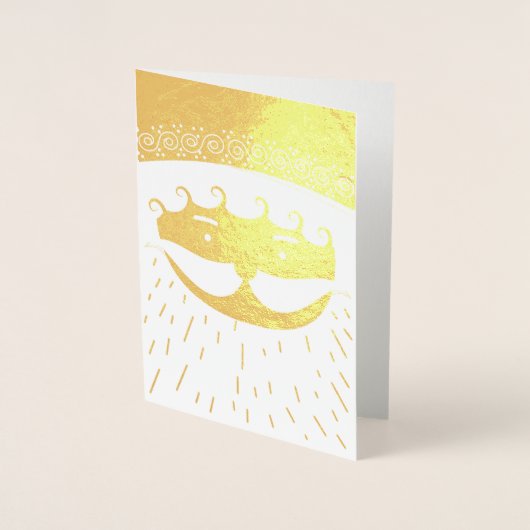 Kerstman/kerstman Folie Kaarten (Voorkant)