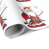 Kerstman Kerstman Japanse kunst Samurai Cadeaupapier (Rol Hoek)