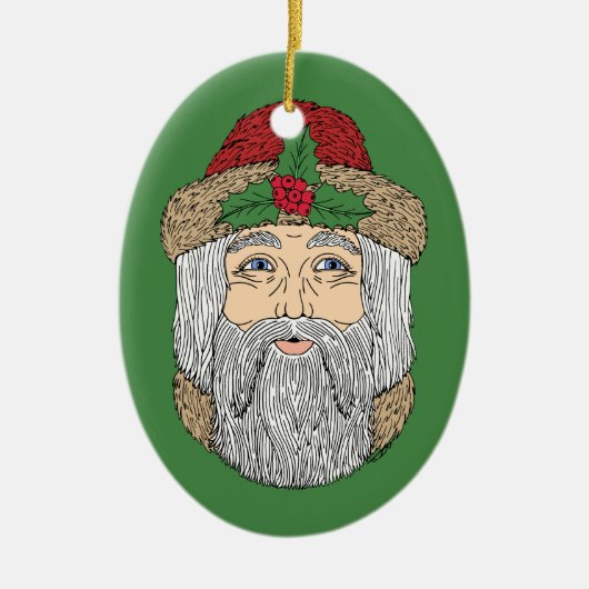 Kerstman/kerstman Keramisch Ornament (Voorkant)