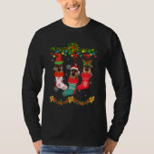 Kerstman: kerstman met herdersok Xmas rendierkerst T-shirt (Voorkant)