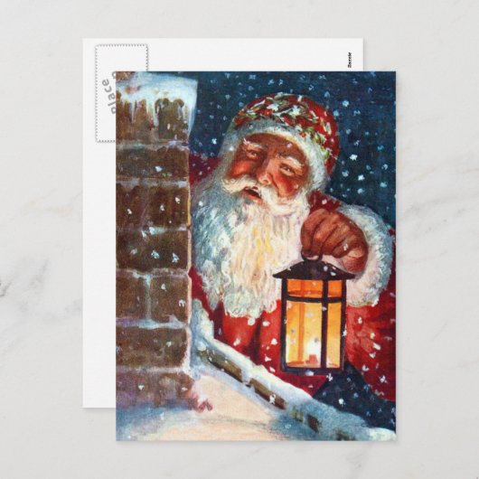  Kerstman Kerstman op het dak Feestdagenkaart (Voorkant / Achterkant)