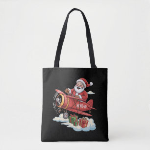 Kerstman Kerstman Piloot Vliegend Vliegtuig Cadeau Draagtas