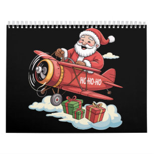 Kerstman Kerstman Piloot Vliegend Vliegtuig Cadeau Kalender