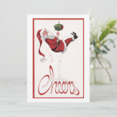 Kerstman Kerstman proost Feestdagenkaart (Staand voorkant)