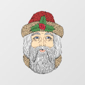 Kerstman/kerstman Raamsticker (Vel)