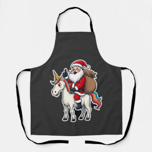 Kerstman Kerstman Ridding Eenhoorn - Kerst Meisjes Schort