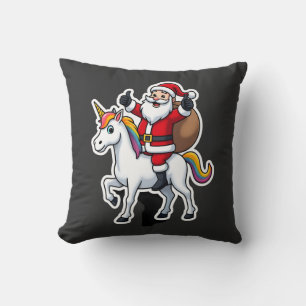 Kerstman Kerstman Ridding Eenhoorn - Kerstmeisjes Kussen