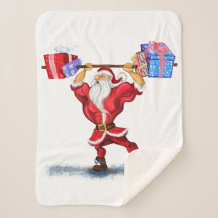 Kerstman: Kerstman: Sherpa Blanket Bodybuilder San Deken