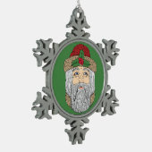 Kerstman/kerstman Tin Sneeuwvlok Ornament (Links)