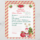 Kerstman Kerstman Verlanglijstje Voor Kinderen (Voorkant / Achterkant)