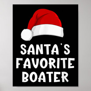 Kerstman Kerstmannen Favoriete Boater Grappige Pyj Poster