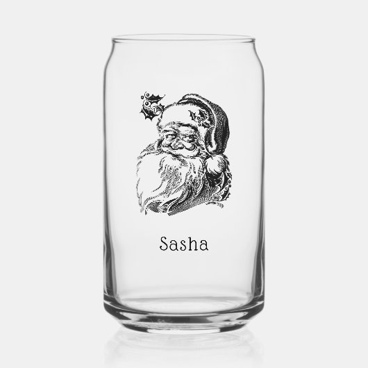 Kerstman Kerstmelk Blikvorm Glas (Voorkant)