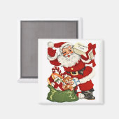 Kerstman & Kerstmis Cheer  Magnet Magneet (Voorkant / Achterkant)