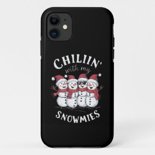 Kerstman Kerstmis Chillen Met Mijn Sneeuwvriendjes iPhone 11 Hoesje