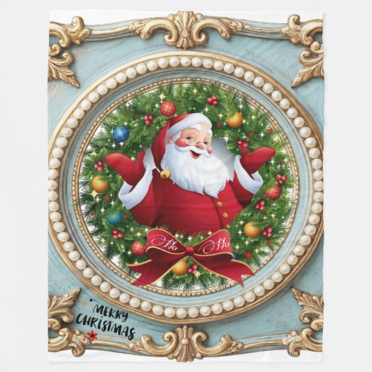 Kerstman Kerstmis Fleece Deken (Voorkant)