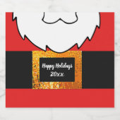 Kerstman Kerstmis gunst geschenken Sparkling Wijnetiket (Enkel label)