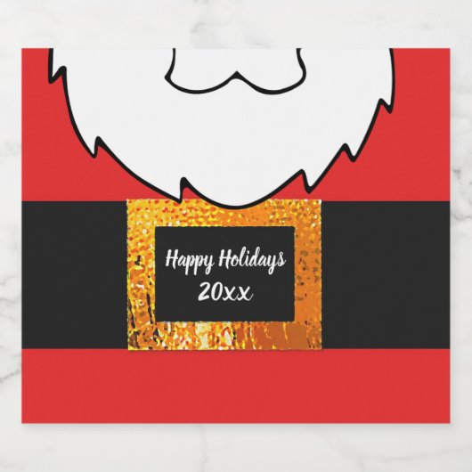 Kerstman Kerstmis gunst geschenken Sparkling Wijnetiket (Enkel label)