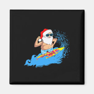 Kerstman Kerstmis Hawaiaans surfen zomer surfen Magneet