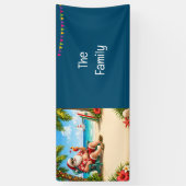 Kerstman Kerstmis in juli Spandoek (Verticaal)