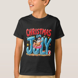 Kerstman Kerstmis in juli zomer vibes strand X T-shirt