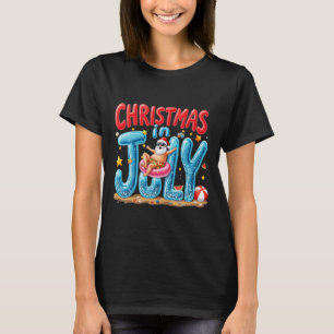 Kerstman Kerstmis in juli Zomerstemming Strand X T-shirt