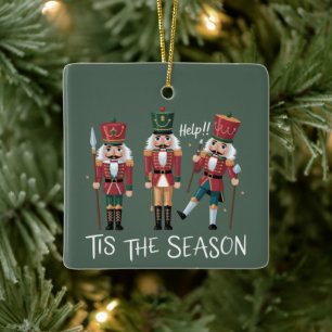 Kerstman Kerstmis is het seizoen Groeps Kerstmis Keramisch Ornament