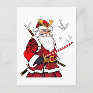 Kerstman Kerstmis Kerstman Japanse Kunst Samurai Aankondigingskaart