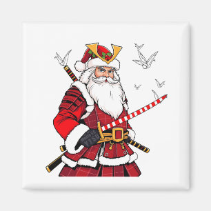 Kerstman Kerstmis Kerstman Japanse Kunst Samurai  Magneet