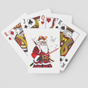 Kerstman Kerstmis Kerstman Japanse Kunst Samurai Pokerkaarten