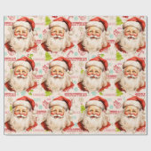 Kerstman Kerstmis op grote schaal Cadeaupapier (Vlak)