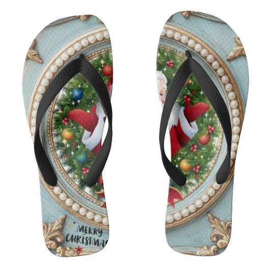 Kerstman Kerstmis Teenslippers (Voetbed)