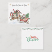 Kerstman Kerstmis Van Ons Thuis Naar Jouw Notitiekaartje (Voorkant / Achterkant)