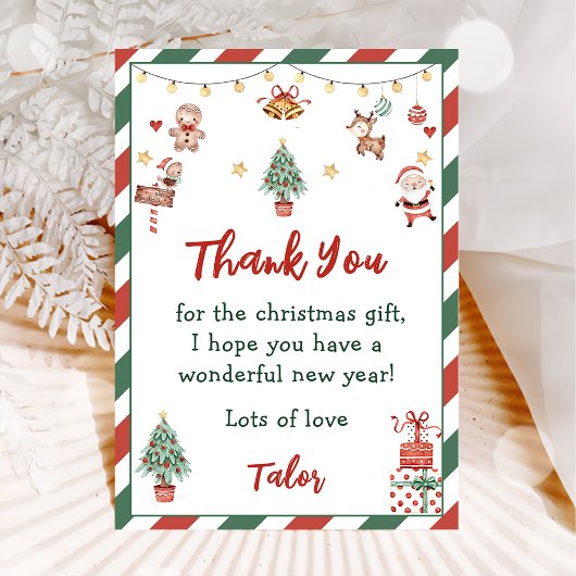 Kerstman Kerstmis Verjaardagsfeest Dank Je Kaart