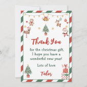 Kerstman Kerstmis Verjaardagsfeest Dank Je Kaart (Voorkant)