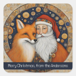 Kerstman Kerstmis Vierkante Sticker