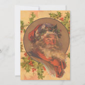 Kerstman Kerstmis Vintage Portret Kaart (Achterkant)