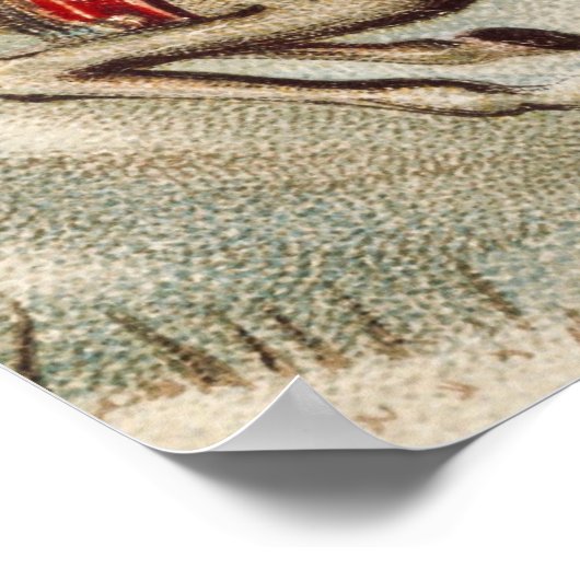  Kerstman Kerstmisslee Rendier Poster (Hoek)