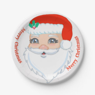 Kerstman kerstpapieren bord